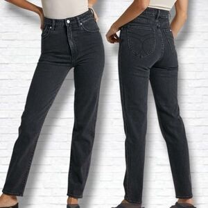 Rollas Duster High Rise Relaxed Vintage Black Wash Jeans Size 25